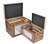 Set of 2 Brown and Beige Cushioned Wood Storage Benches with Interior Storage 21.25" - IMAGE 5