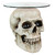 21" White and Clear Bone Skull Glass Topped Table - IMAGE 2