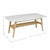 43" White and Beige Rectangular Italian Carrara Marble Coffee Table with Shelf - IMAGE 4