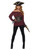 49" Burgundy Red and Black Deluxe Pirate Shirt Women Adult Halloween Costume - Large - IMAGE 1