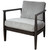 34" Black and Gray Curved Open Back Accent Chair - IMAGE 3