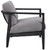 34" Black and Gray Curved Open Back Accent Chair - IMAGE 4