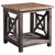 22" Carter Rustic Black and Gray Crisscross Patterned Reclaimed Wood End Table - IMAGE 1