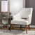 33” White Chenille Woven Argyle Pattern Retro Accent Chair - IMAGE 2