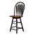 40” Antique Black and Cherry Brown Swivel Barstool - IMAGE 1