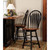 40” Antique Black and Cherry Brown Swivel Barstool - IMAGE 2
