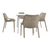5-Piece White and Taupe Brown Square Dining Set 32.25" - IMAGE 1