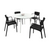 5-Piece Black and White Round Dining Set 47.5" - IMAGE 1