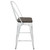 Set of 2 Oregon Industrial Vintage White and Espresso High Back Barstools 39.5" - IMAGE 3