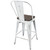 Set of 2 Oregon Industrial Vintage White and Espresso High Back Barstools 39.5" - IMAGE 4