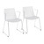 Set of 2 White Contemporary Chair with Chrome Base 32” - IMAGE 1