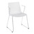 Set of 2 White Contemporary Chair with Chrome Base 32” - IMAGE 2