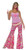 Pink and Yellow Bell Bottom Pants Women Adult Halloween Costume - One Size - IMAGE 1