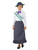 Gray and White Victorian Suffragette Girl Child Halloween Costume - Medium - IMAGE 1