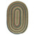 2' x 10' Olive Green, Blue and Red Reversible Oval Braided Rug - IMAGE 1