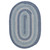 2' x 4' Blue and White Oval Handmade Braided Area Throw Rug - IMAGE 1