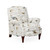 38” White Bird Script Fabric Contemporary Style Manual Reclining Chair - IMAGE 3
