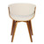 30.25" Brown Walnut and Cream Fabric Curvo Mid-Century Modern Dining Chair - IMAGE 4