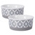 Set of 2 Vibrant Unique Nautical Lattice Gray Medium Pet Bowl, 4.25" - IMAGE 1