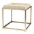 18" Antique Brass Base Faux Shagreen Square Side Table - IMAGE 1
