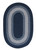 2' x 4' Navy Blue and Gray Braided Oval Reversible Throw Rug - IMAGE 1