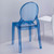 25" Blue Stackable Outdoor Patio Kids Armless Chair