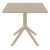 31.5" Taupe Brown Solid Square Dining Table - IMAGE 2