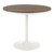 36" Brown Wood-Pressed Grain Bamboo Round Top with White Metal Leg Dining Table - IMAGE 1