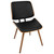 Set of 2 Black Leather Back and Seat with Walnut Wood Legs Modern Lombardi Dining Chairs 32.5 - IMAGE 3