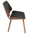Set of 2 Black Leather Back and Seat with Walnut Wood Legs Modern Lombardi Dining Chairs 32.5 - IMAGE 4