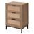 28" Reed 3 Drawer Side Table in Washed Wood and Black Metal - IMAGE 1