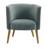 31" Haider Blue Velvet Half Barrel Accent Chair with Brass Dowel Legs - IMAGE 1