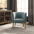 31" Haider Blue Velvet Half Barrel Accent Chair with Brass Dowel Legs - IMAGE 3