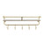 20" White and Gold Single Tier Wall Shelf with Hooks - IMAGE 1
