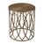 20" Gold Metal Openwork Design Frame Drum Accent Table - IMAGE 1