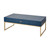48" Navy Blue and Gold Transitional Rectangular Coffee Table - IMAGE 1