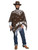 49" Brown and White Authentic Western Wandering Gunman Adult Halloween Costume - Large - IMAGE 1