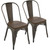Set of 2 Espresso Bamboo Seat with Antique Gray Metal Dining Chair 32.25" - IMAGE 1