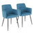 Set of 2 Teal Blue Fabric Andrew Contemporary Dining/Accent Chair 33” - IMAGE 1