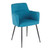 Set of 2 Teal Blue Fabric Andrew Contemporary Dining/Accent Chair 33” - IMAGE 2
