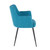 Set of 2 Teal Blue Fabric Andrew Contemporary Dining/Accent Chair 33” - IMAGE 3