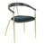 Vanessa Contemporary Chair in Gold Metal and Green Velvet with Black Wood Accent by LumiSource - Se - IMAGE 2