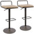 Set of 2 Camel Faux Leather Metal Indoor Bar Stools 37" - IMAGE 1