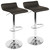 Set of 2 Brown Leather Metal Indoor Comfortable Bar Stools 34" - IMAGE 4