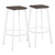 Set of 2 White and Brown Wood with Metal Clara Square Barstools 29.75" - IMAGE 1