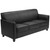 70" Black Contemporary Diplomat Leather Sofa - IMAGE 1