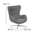 40.5" Charcoal Gray Foam Padded Back Swivel Wing Chair - IMAGE 2