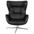 40.5" Gunmetal Black Upholstered Swivel Wing Chair - IMAGE 5