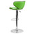 43" Apple Green Vinyl Mid-Back Adjustable Height Swivel Barstool with Chrome Base - IMAGE 3