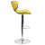 43" Yellow Contemporary Mid-Back Adjustable Height Swivel Barstool with Base - IMAGE 2